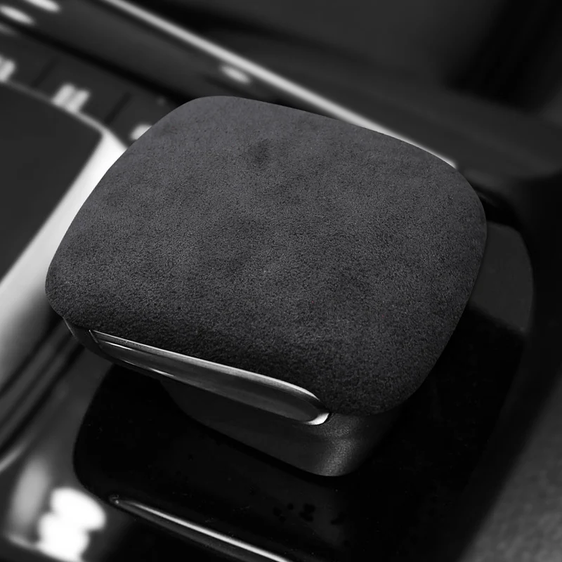 

Black Alcantara Gear Lever Shifter Stick Shift Cover Sheath Adhvise Shell for Mercedes Benz GLB Series 2020 2021 2022