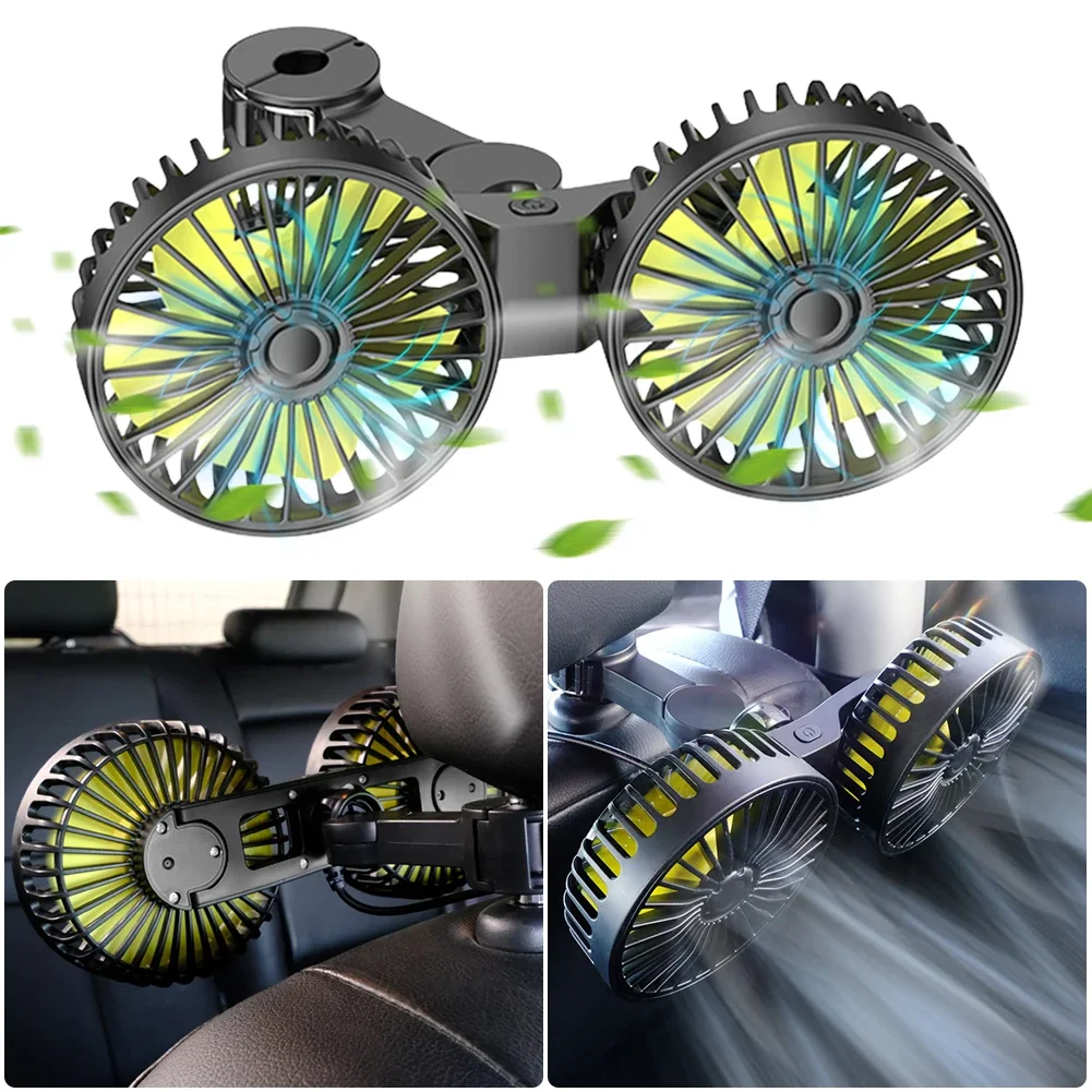 Вентилятор Охлаждения Спинки Автомобильного Сиденья С Двойной Головкой Питание