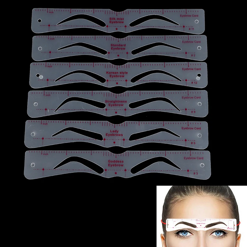 

12 Styles Makeup Tools Thrush Card Grooming Eyebrow Shaper Kit Eyebrow Stencil Shaping Makeup Tool