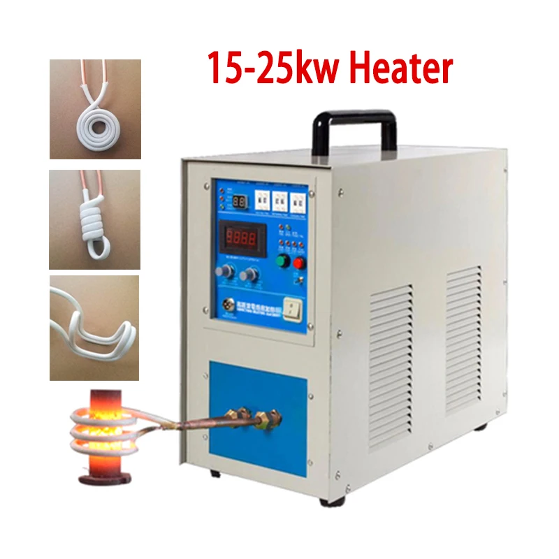 

Induction Heater with 3 pcs coils 25KW Quenching Annealing Equipment Welder High Frequency Welding Machine Metal Melting Furnace
