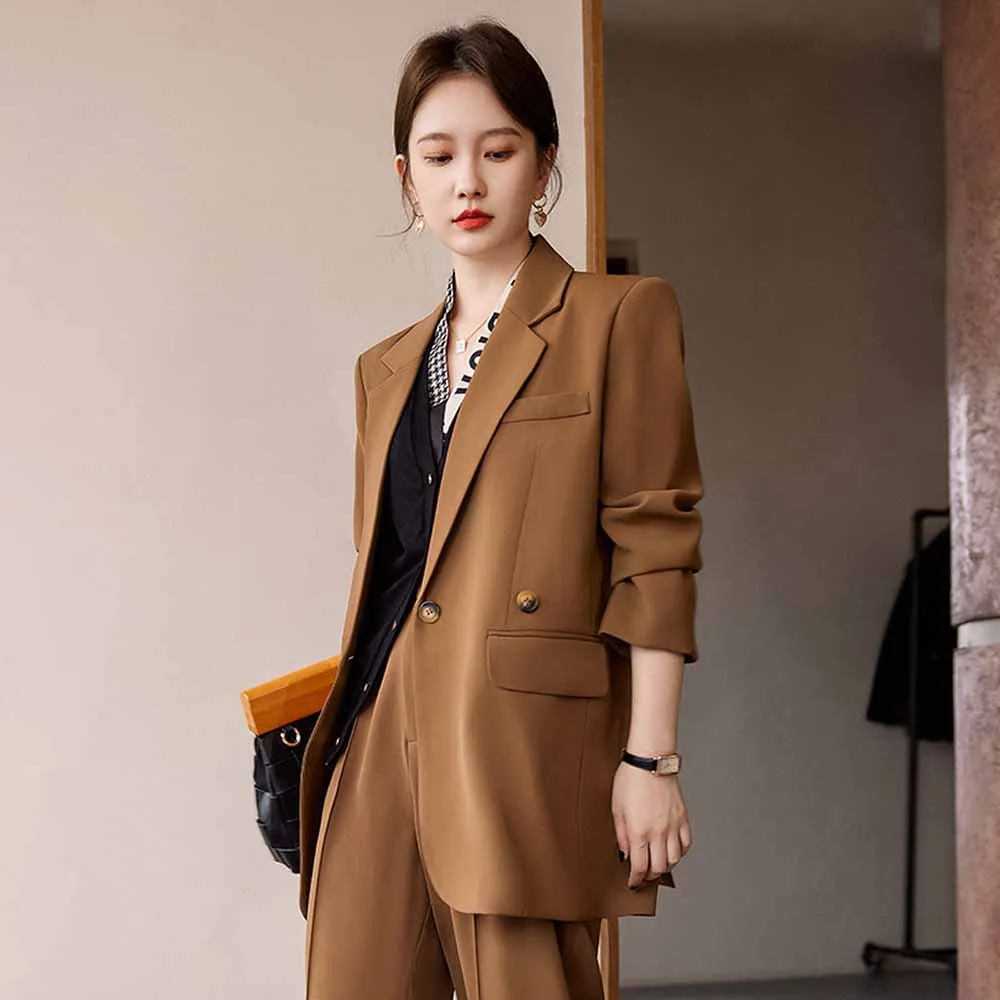 

Spring Elegant Women Pant Sets Office Ladies Business Two Pieces Blazer Set Femme Casual Fashion Formal Outfits Z360