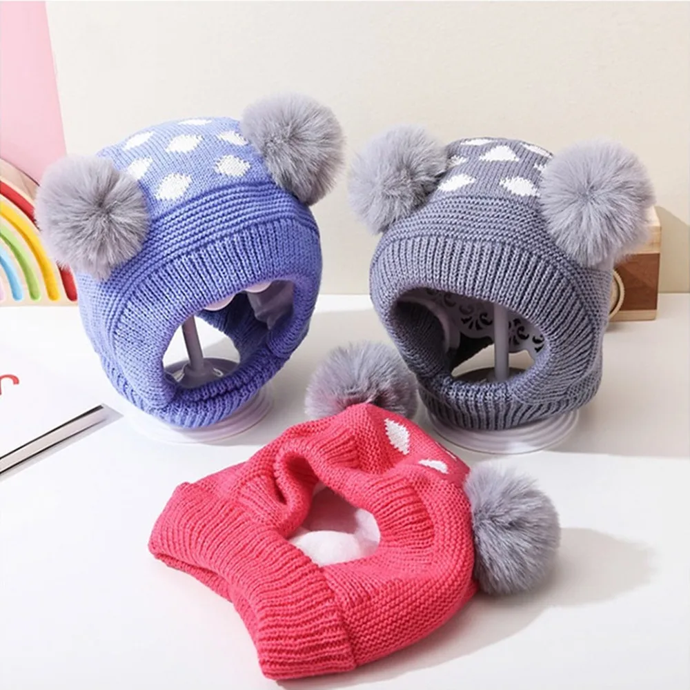 

Winter Hat Knitted Beanie Hat With Animal Drawings For Boy Girl Protective Neck Cap Winter Windproof Warm Hats Bonnet Outdoor