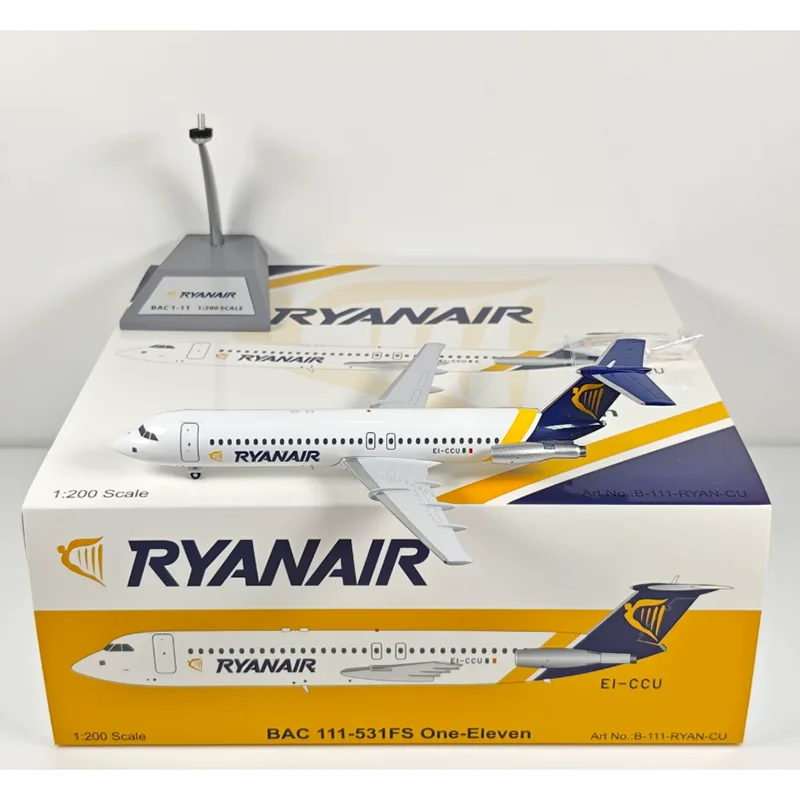 Фото Модель самолета B-Models Ryanair BAC 111 EI-CCU из сплава, масштаб 1:200, коллекционный предмет, украшение, игрушка №1