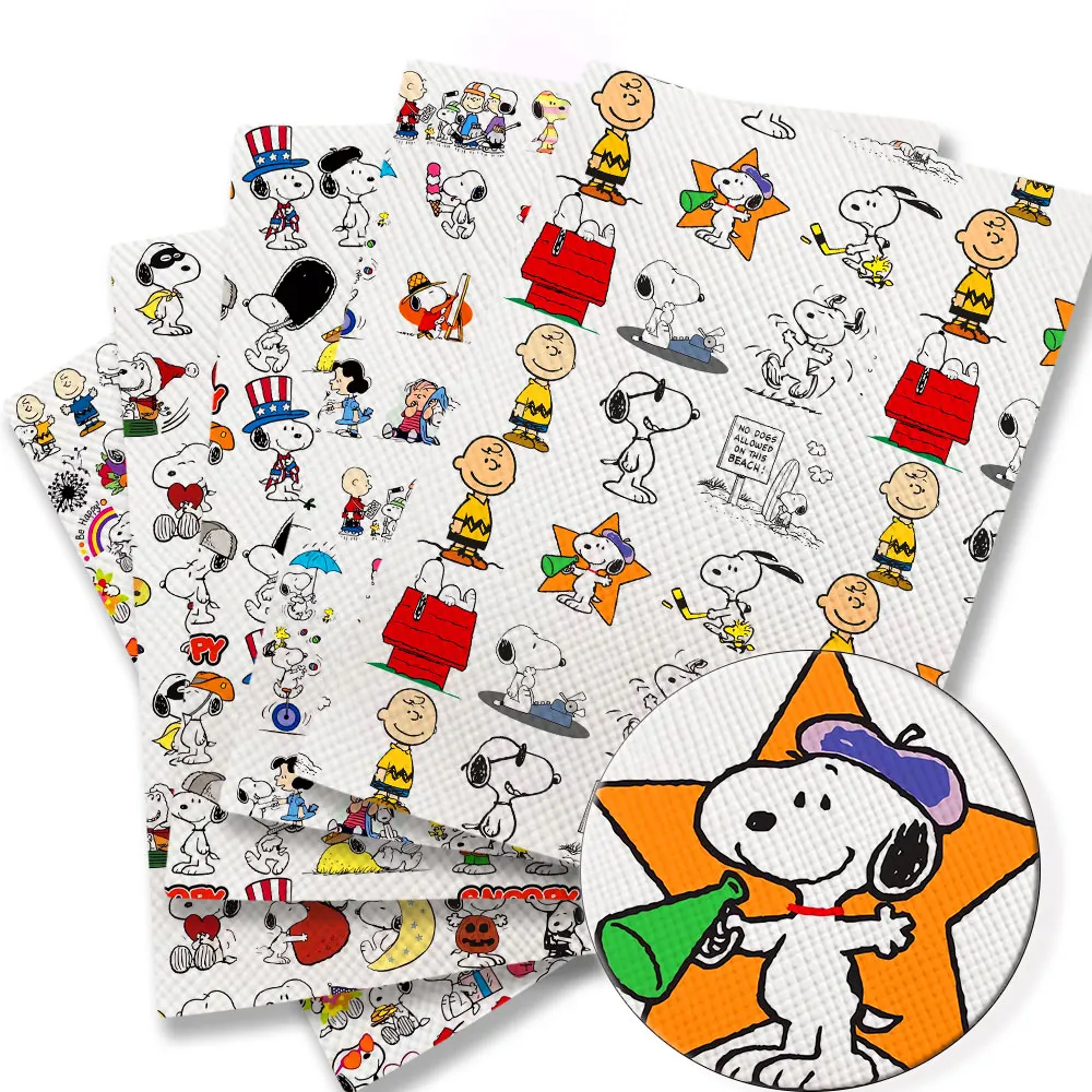 

20*140cm synthetic leather cartoon print Sheets Synthetic Fabric for Earring Bags Bow Jewelry Wallet DIY Craft