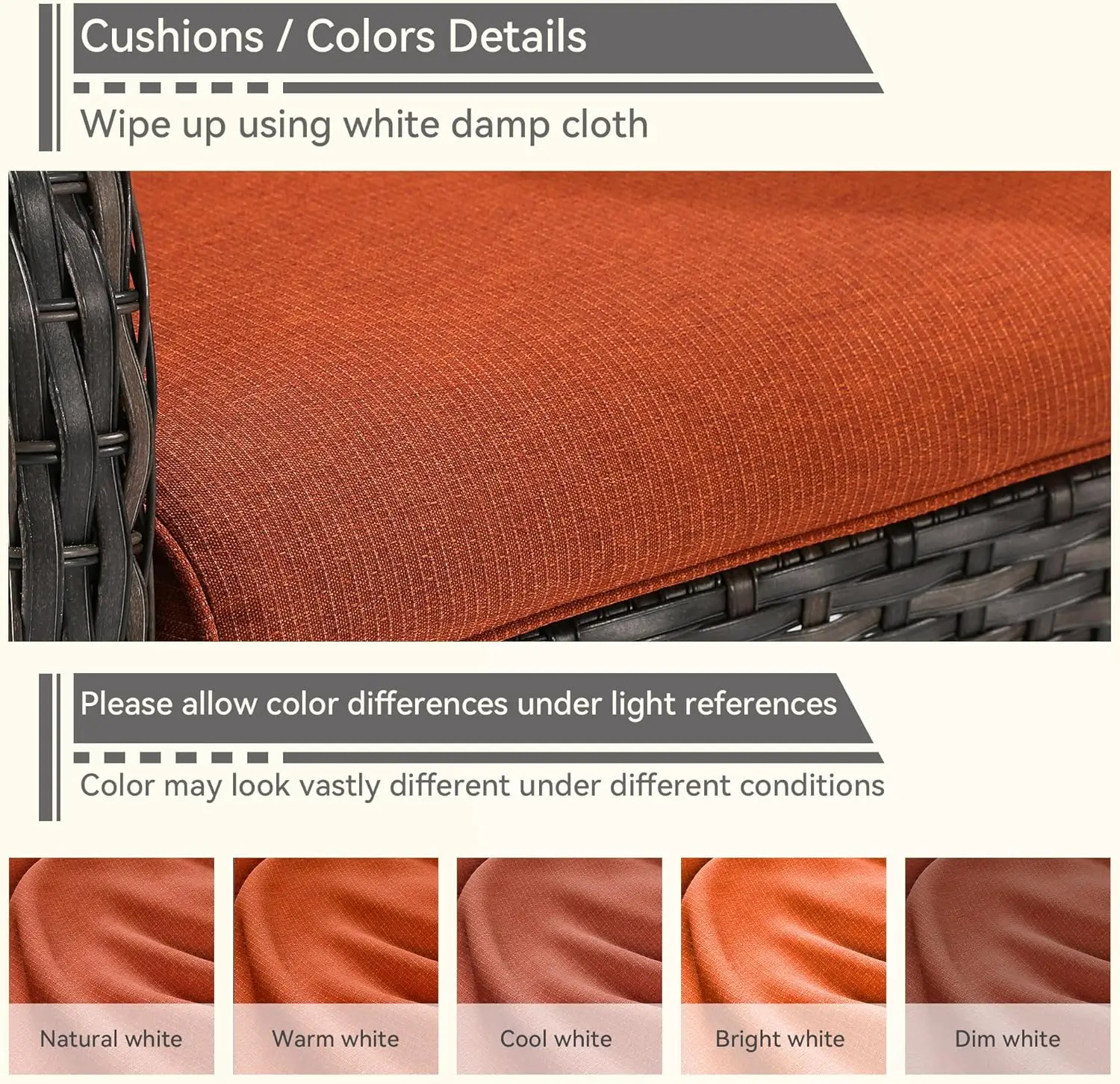 Набор из 2 стульев обеденные стулья ротанга для патио с 3 5-дюймовыми подушками