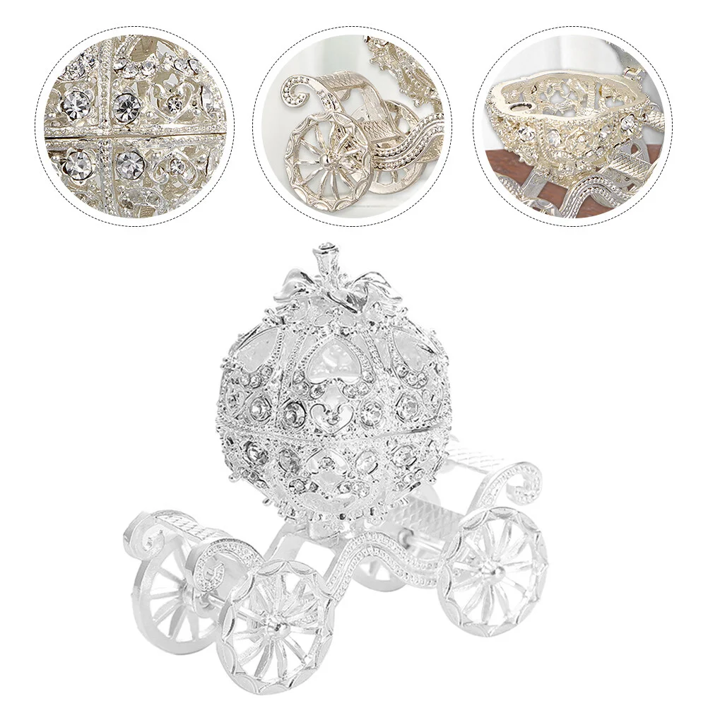 

Storage Box Necklace Jewelry Organizer Holiday Party Favor Gift Case Carriage Trinket Beads Container