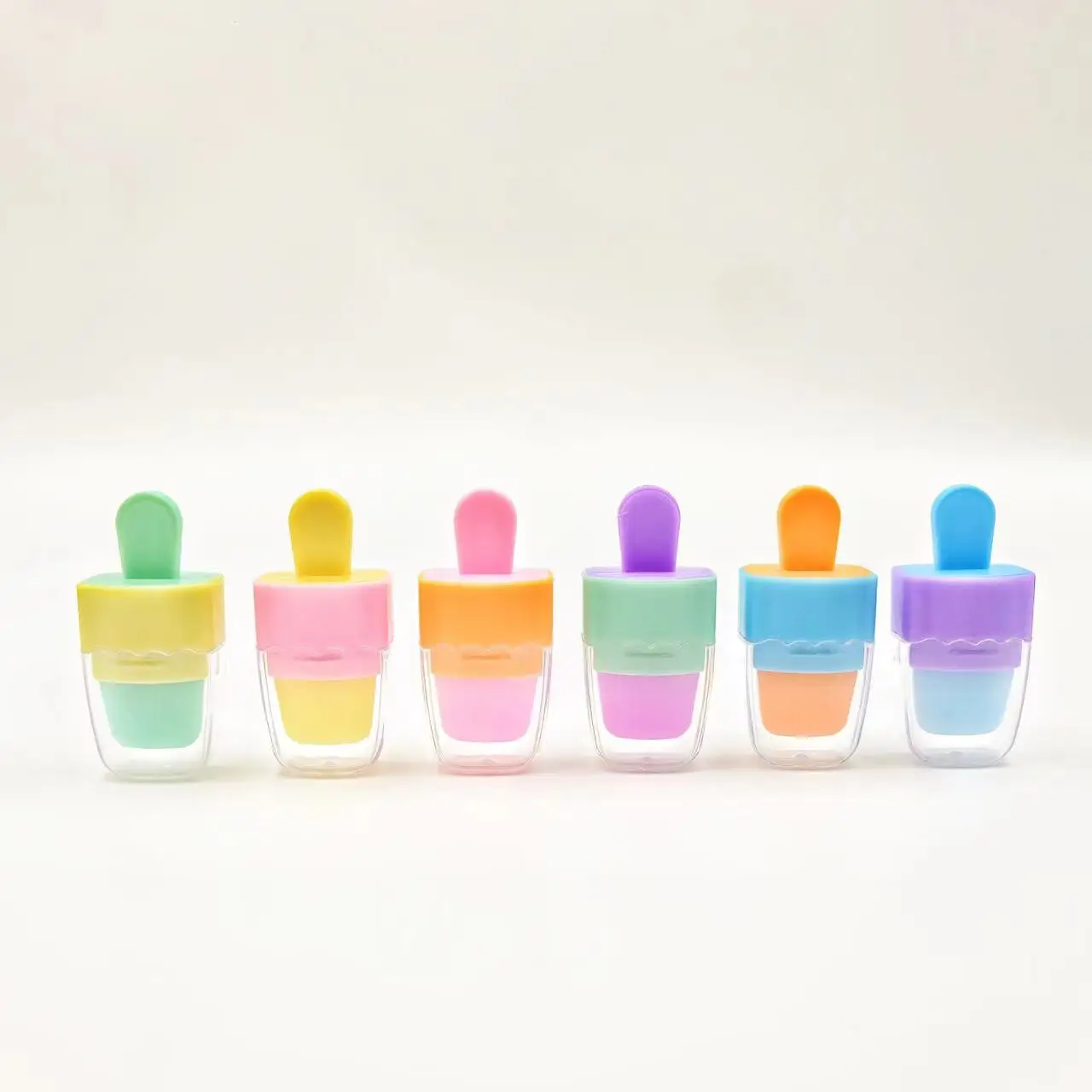 

6 Colors Rainbow Lipstick Ice Cream Lip Long Lasting Nutritious Lip Care And Hydration, Mix And Match With Colorful Ice Cream