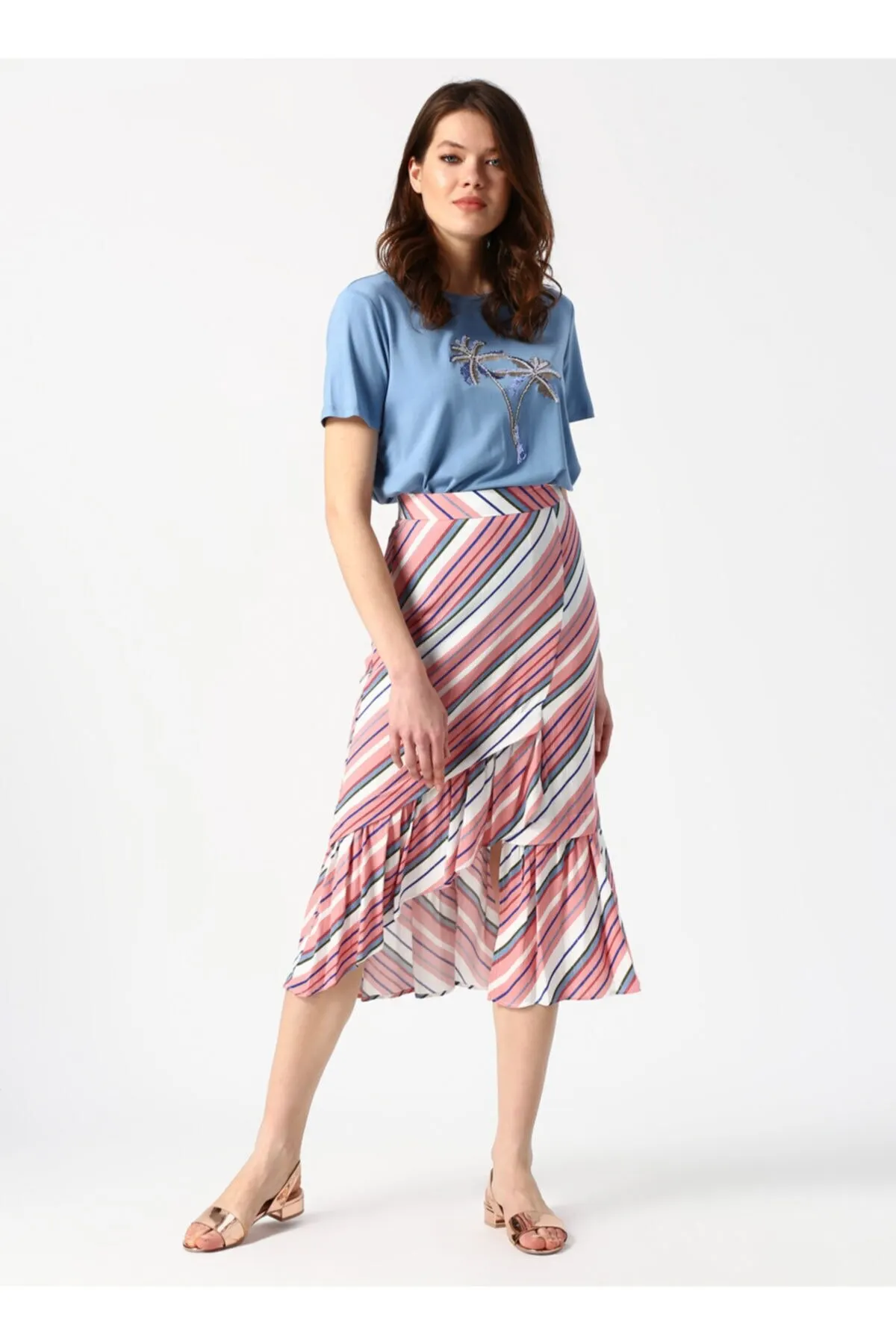 

Women's Skirt Striped Pink Skirt Elegant Fashion Summer Summer Spring Casual Stretch Comfortable Sexy Mini Midi Maxi Skirts