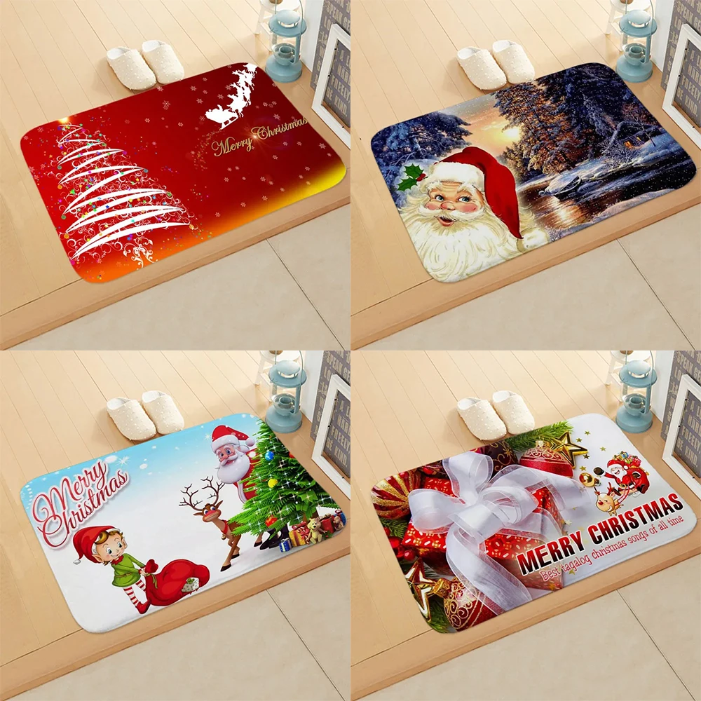 Рождественский впитывающий ковер xuanguan для ванной комнаты с рисунком деда мороза