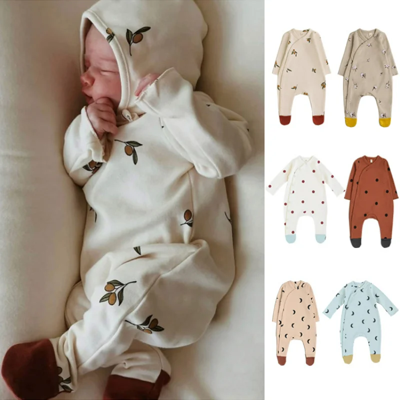 

2022 Autumn New Baby Cotton Footbed Pajamas Baby Long-sleeved Jumpsuit Newborn Romper Baby Clothes