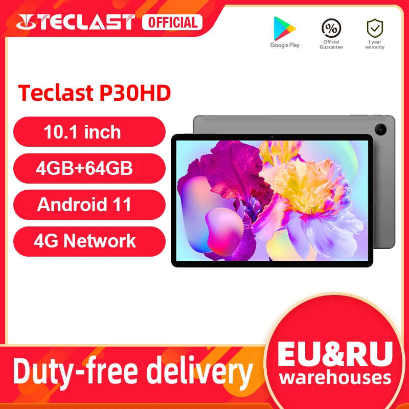 

Teclast P30HD планшет на Android 11, восемь ядер, экран 10,1 дюйма, 4 Гб + 64 ГБ