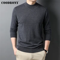 coodrony brand 100 merino wool sweater men clothing autumn winter thick warm mock neck pullover knitted cashmere sweaters z3017