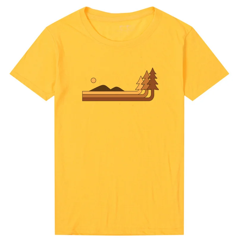 

Sunset Mountains Forest Funny Printed Women t Shirts Nature Scence Adventure Clothes Summer Fashion Tshirt Tops Tee Dropshipping