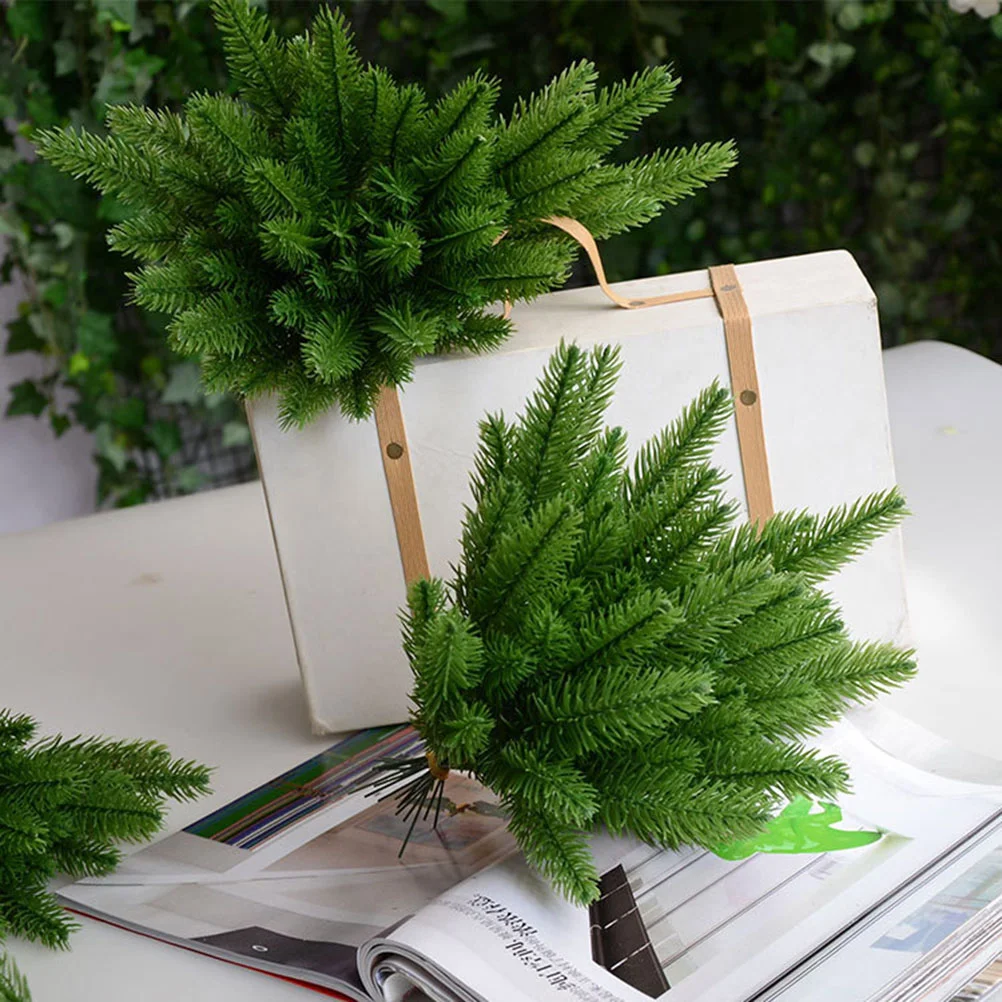 

Pine Artificial Christmas Branchespicks Tree Greenery Ornaments Decor Garland Fake Needleplants Stems Green Twigs Twig Wreath