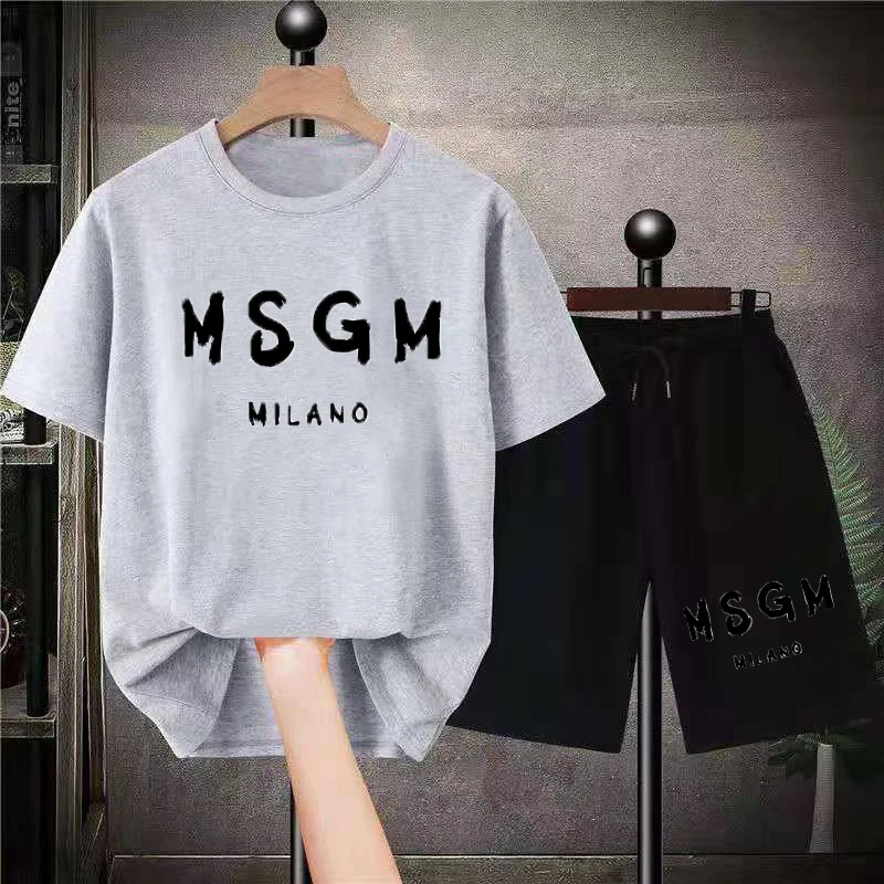 2023 New Summer Men Women T-Shirt Luxury Brand Two-Piece Set Oversized Shorts T Shirt Leisure Fashion Cotton Tee Free Shipping