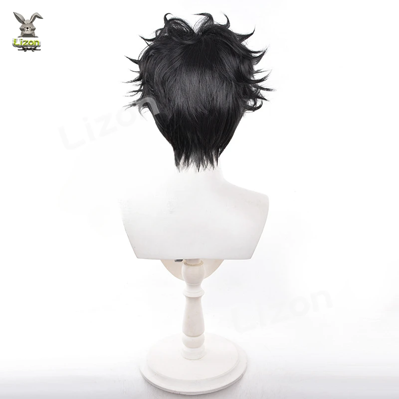 Парик Кен Такакура аниме Дандан косплей черный короткий вьющийся парик для