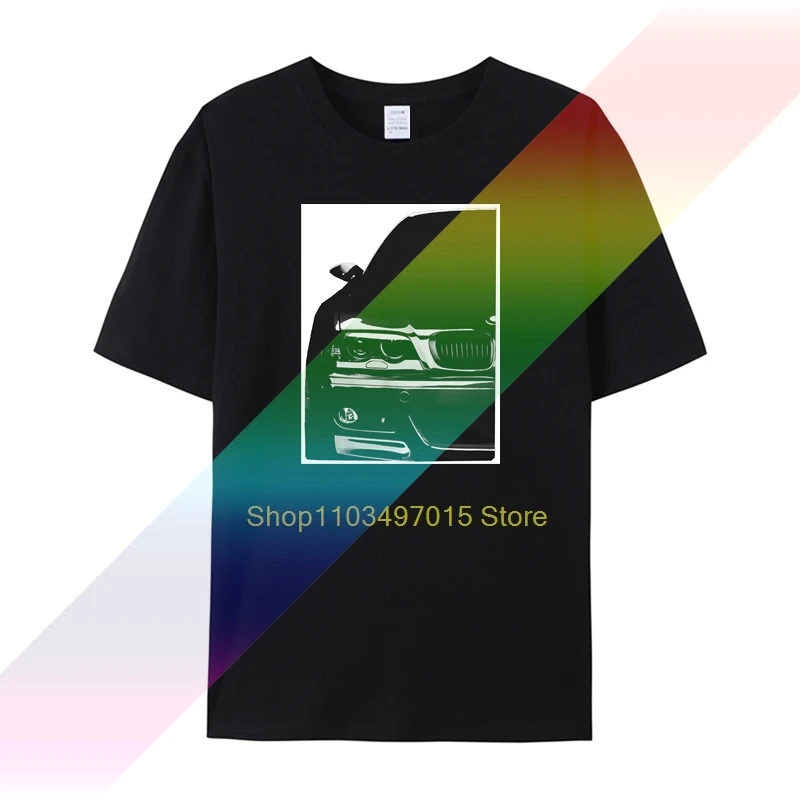 E46 M3 Футболка Deisgn для мужчин Тюнинг Гоночный автомобиль Автоспорт Хлопковая