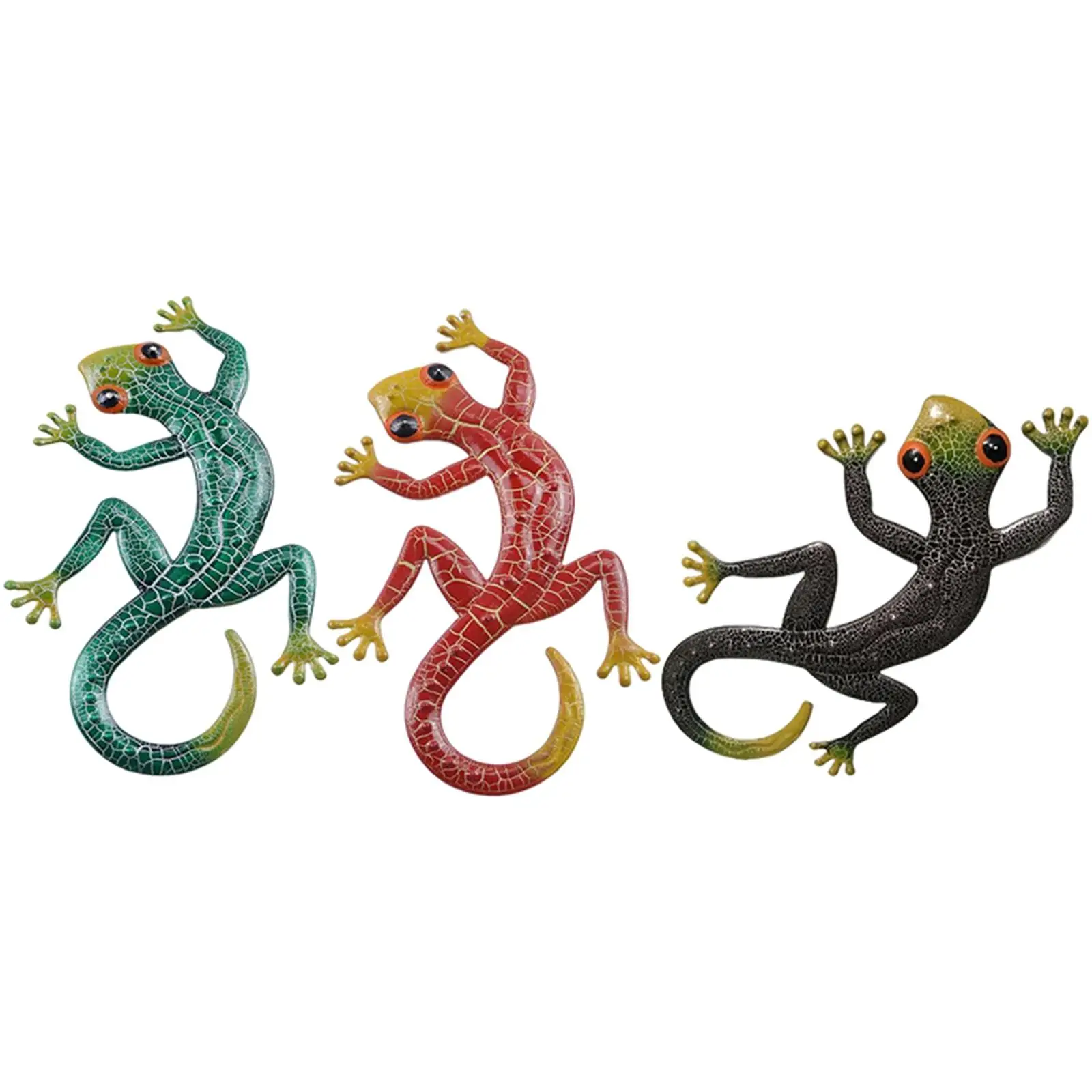 

Lovely Gecko Wall Sculpture Lizard Art Hanging Ornaments Climbing Gecko Statues for Outdoor Courtyard Bedroom Fence Decor