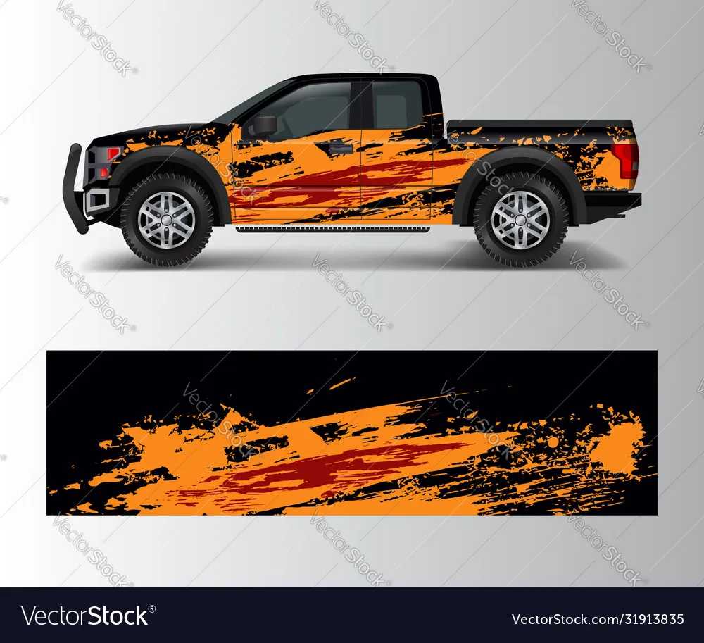 

Splash Pickup Car Full Wrap Sticker Decorative Car Graphic Decal Full Body Racing Vinyl Wrap Car Decal Length 400cm Width 100cm