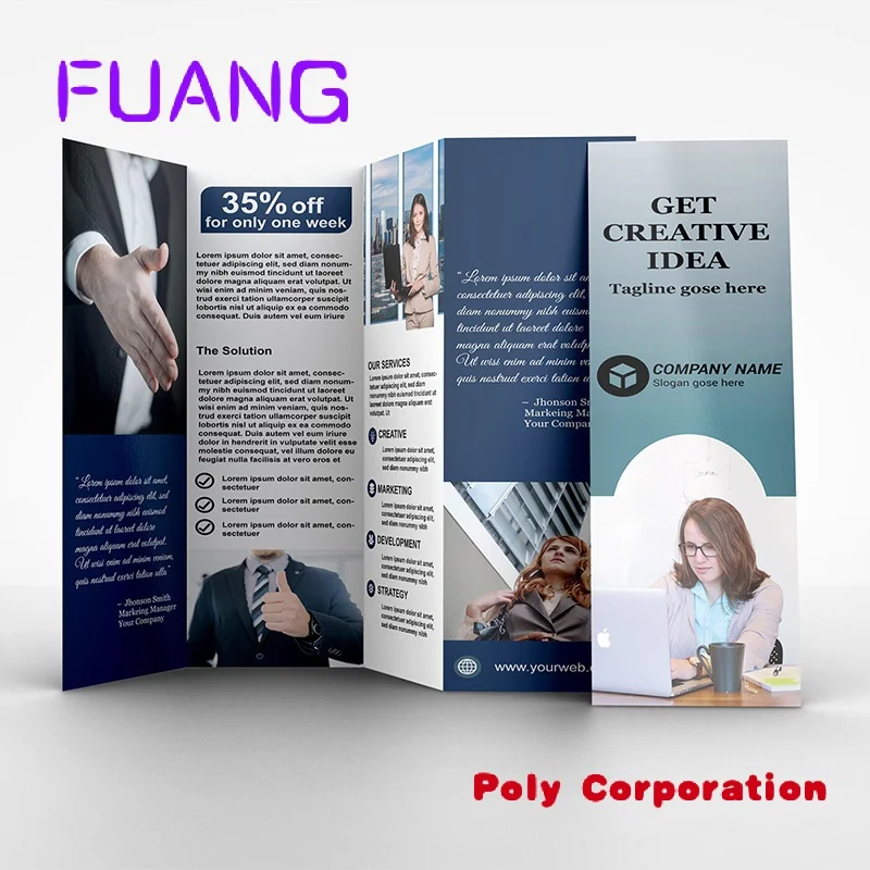 custom double sided printing design color paper brochure folding flyer printing pamphlet