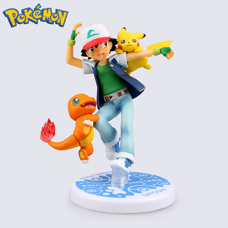 

Pokemon Anime Action Figure Ash Ketchum 10cm Pikachu Charmander Collection Toys ​computer Decoration Boy Birthday Gift