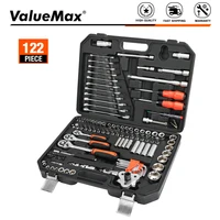 valuemax 122pc hand tool sets professional car repair kits workshop mechanical tools box socket wrench ratchet screwdriver kit