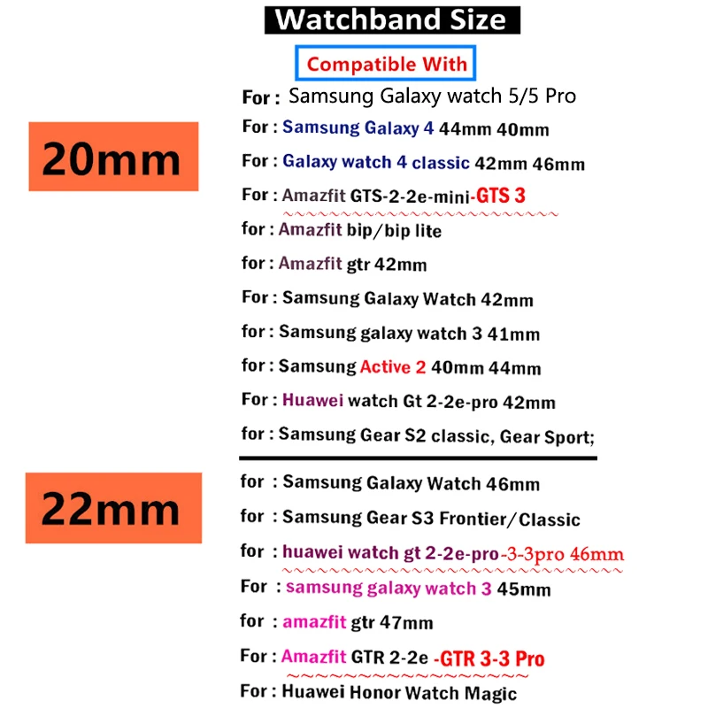 20mm/22mm Strap For Samsung Galaxy Watch 4/5/5 pro/classic/46mm/Active 2/Gear S3 44mm 40mm Nylon Elastic Huawei GT 2/3 Pro Band