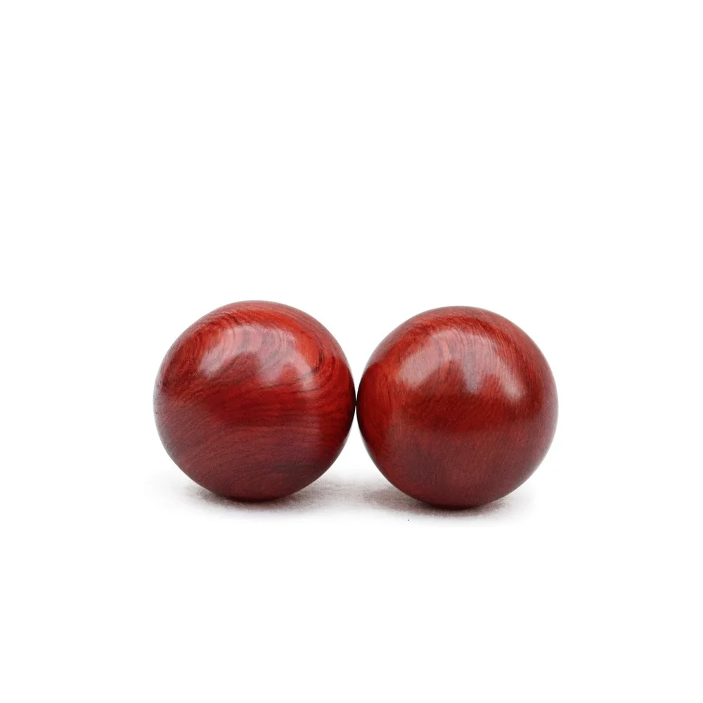 

2pcs Rosewood Antistress Hand Massage Wood Ball Massager Roller Acupressure Lower Bloodpressure Promote Blood Circulation (5cm)