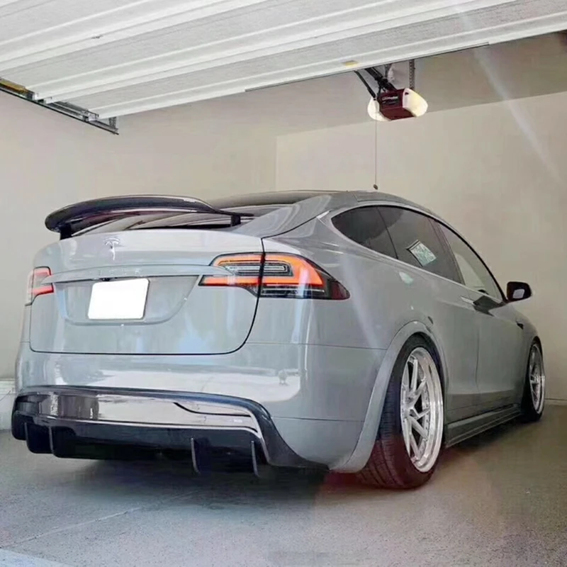 Модель X глянцевый черный спойлер на заднее крыло из углеродного волокна для Tesla