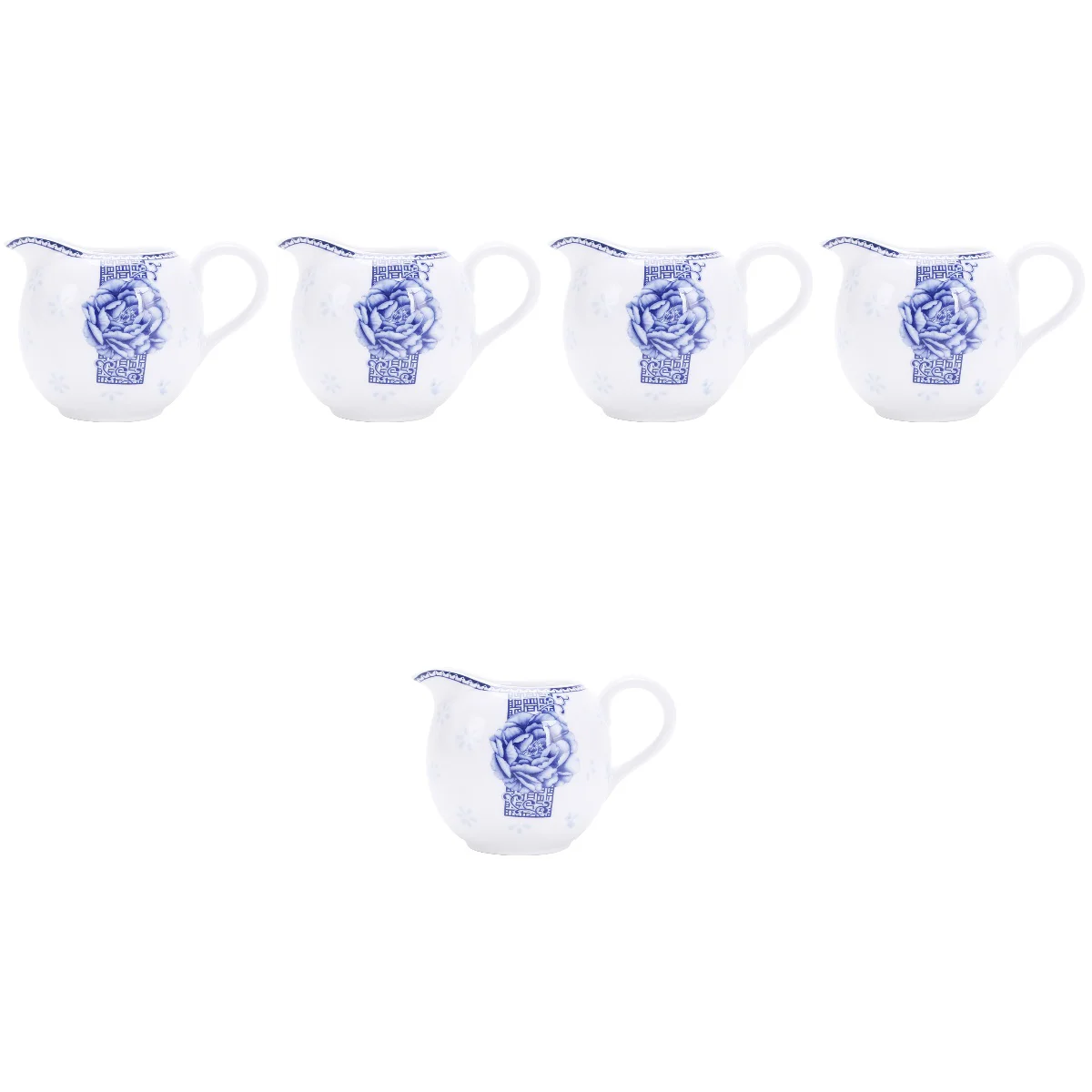 

5x Household Coffee Creamer Container Coffee Pitcher White Pitcher Syrup Pitcher for Restaurant Friends Home Coffee Bar