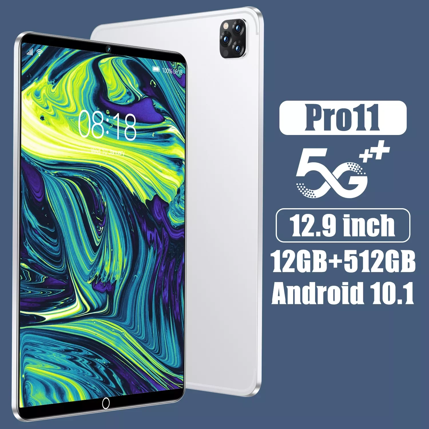 

[Global Edition] 2022 Nova Tablet De Chegada Pc Android 12 Polegadas Tela Grande 12+512GB Card Duplo Classe Online