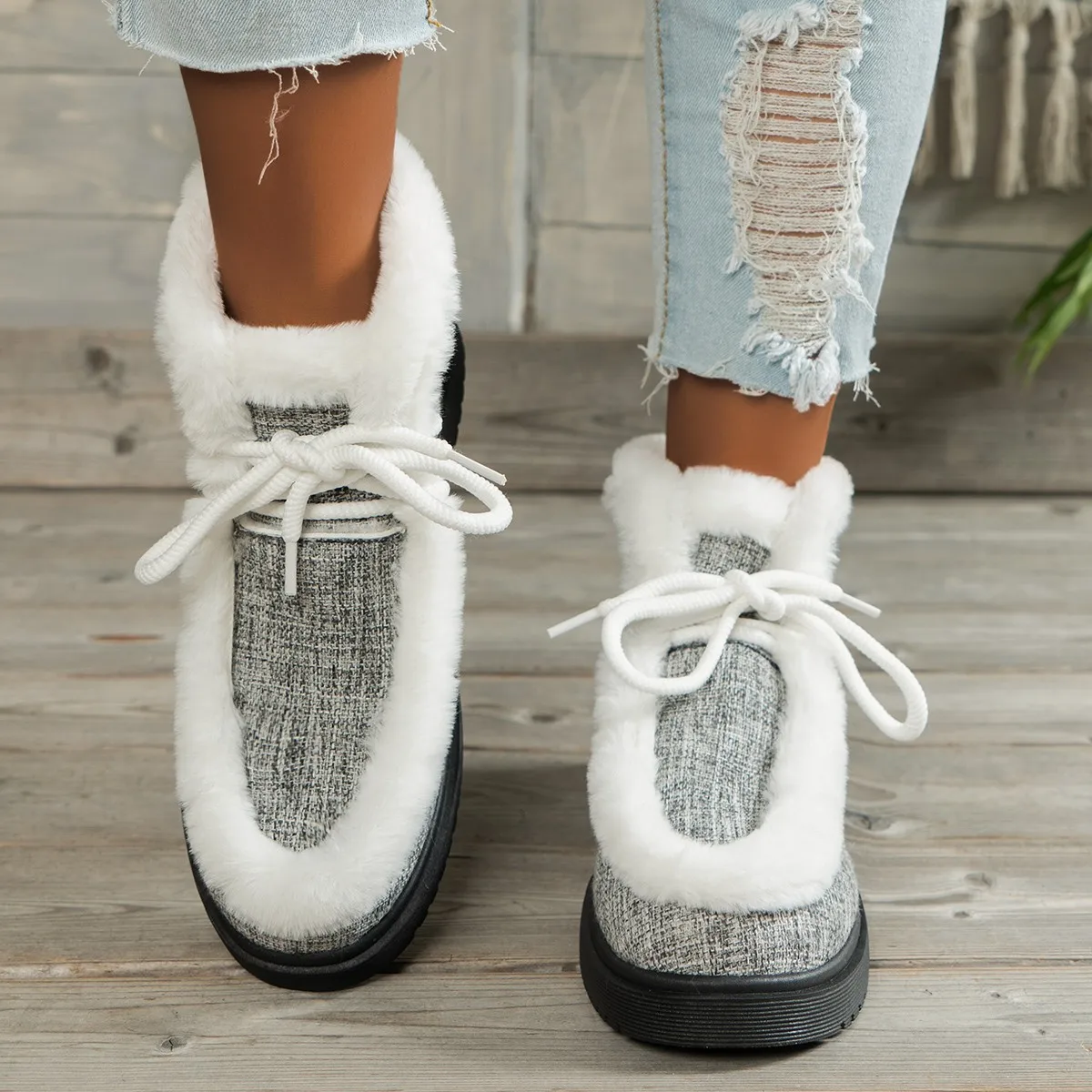Зимние ботинки женская зимняя обувь из плюша и хлопка новые Нескользящие