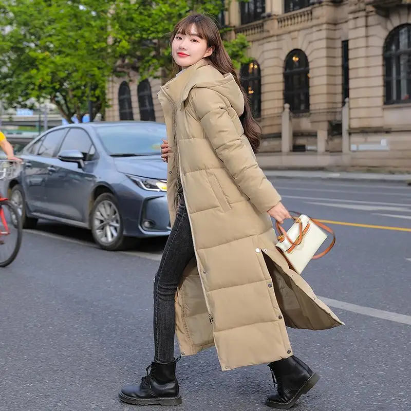 Winter Jeaket Women 2022 New Down Cotton Long Sleeve Hooded Casual Warm Zipper Female Clothing Coats Outwear Solid Parkas Tops
