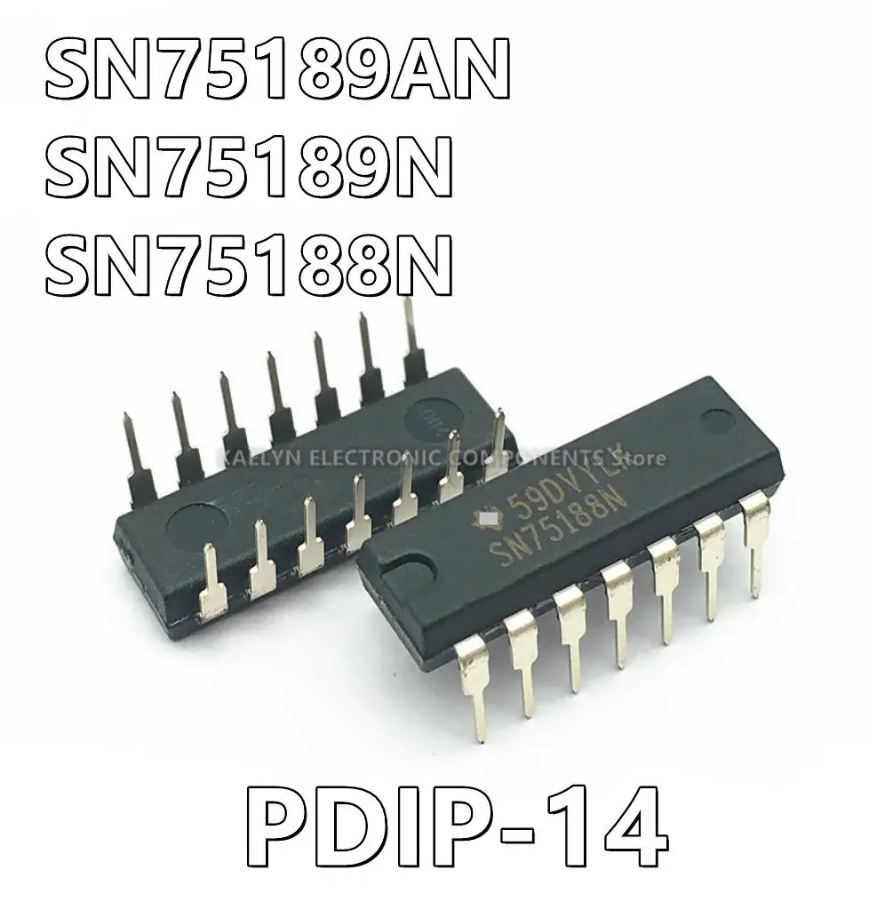 

10Pcs/lot SN75189AN SN75189N SN75189 SN75188N SN75188 4/0 Driver 0/4 Receiver RS232 14-PDIP