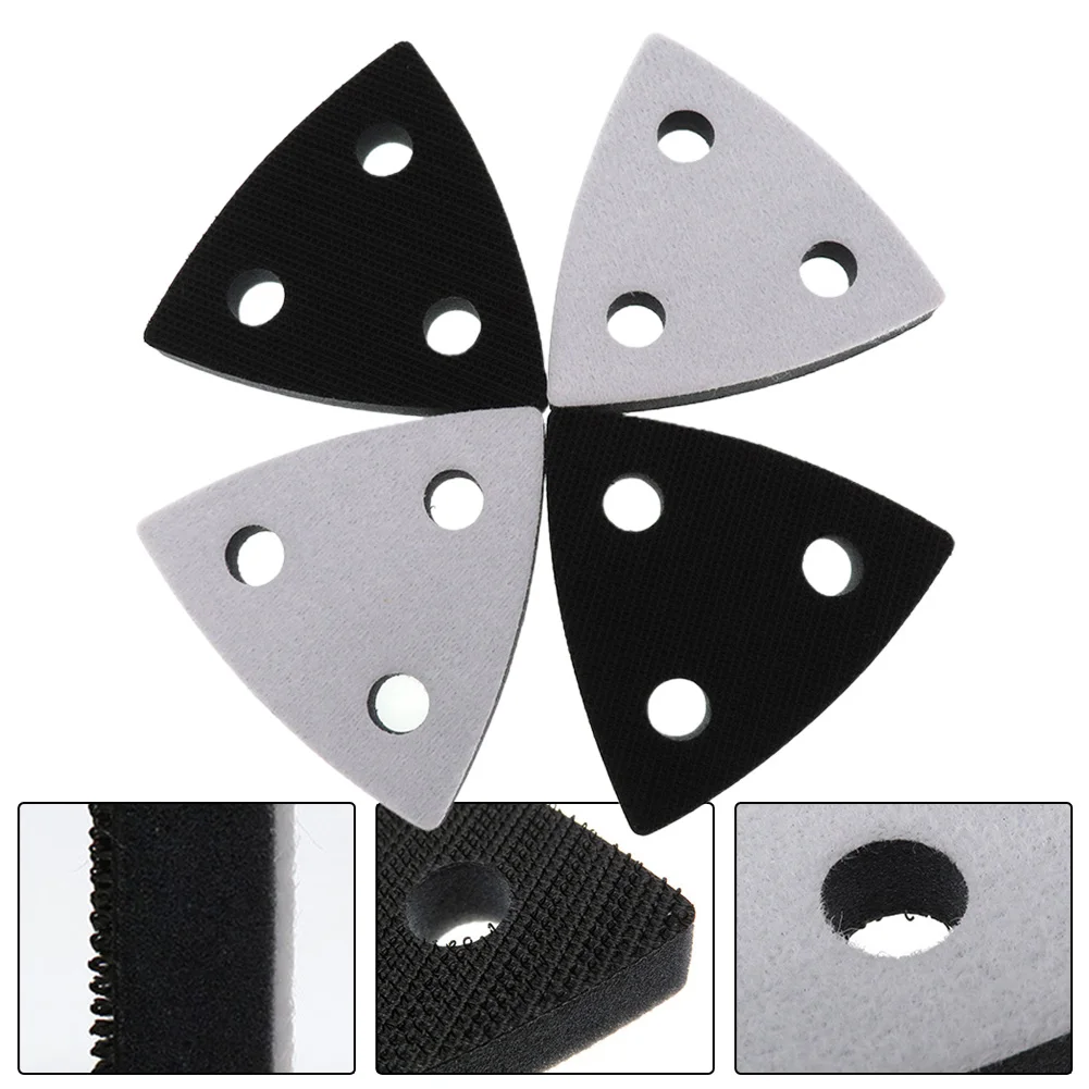

Triangle Shape 3-Hole Soft Interface Backing Pad Hook And Loop Sanding Disc Polihing Pad 80x80x80MM Power Tools Accessories