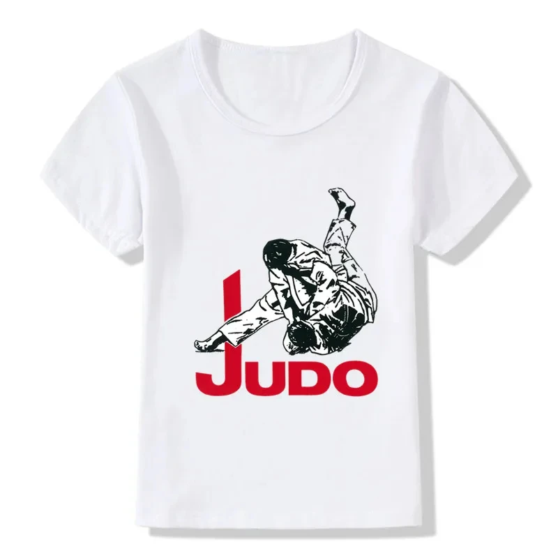 Летняя Футболка С Принтом Эволюция Дзюдо Для Мальчиков Детский Повседневный Топ