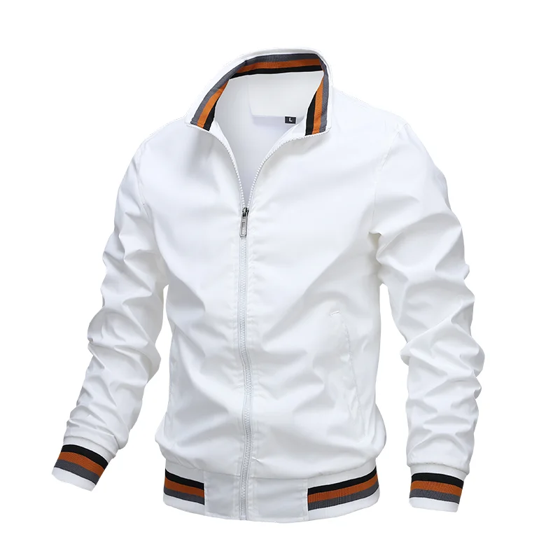 

Jacket Men Spring Solid Bomber Jackets Male Casual High Street Loose Zipper Coats Mens Couple Windbreaker Outwears White Black