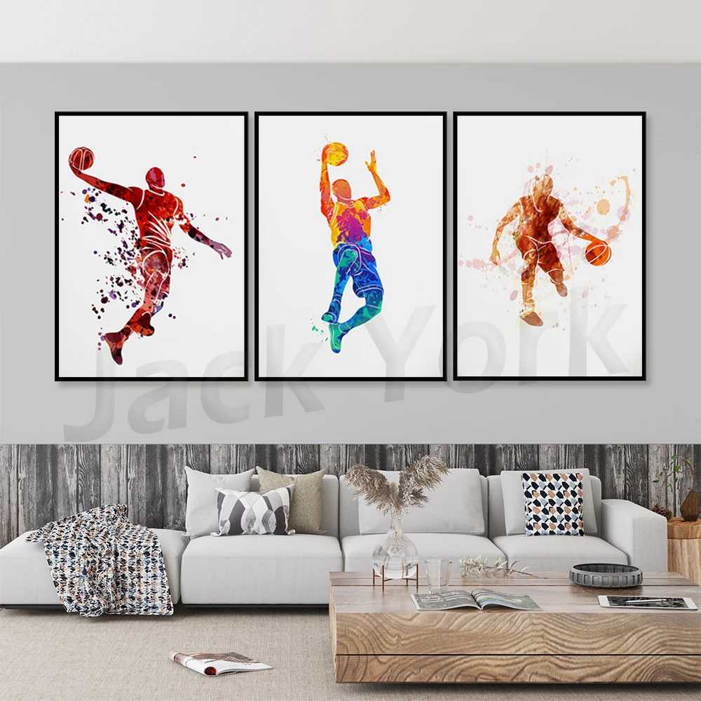 Плакат баскетболиста спортивное искусство баскетбольная игра настенный декор