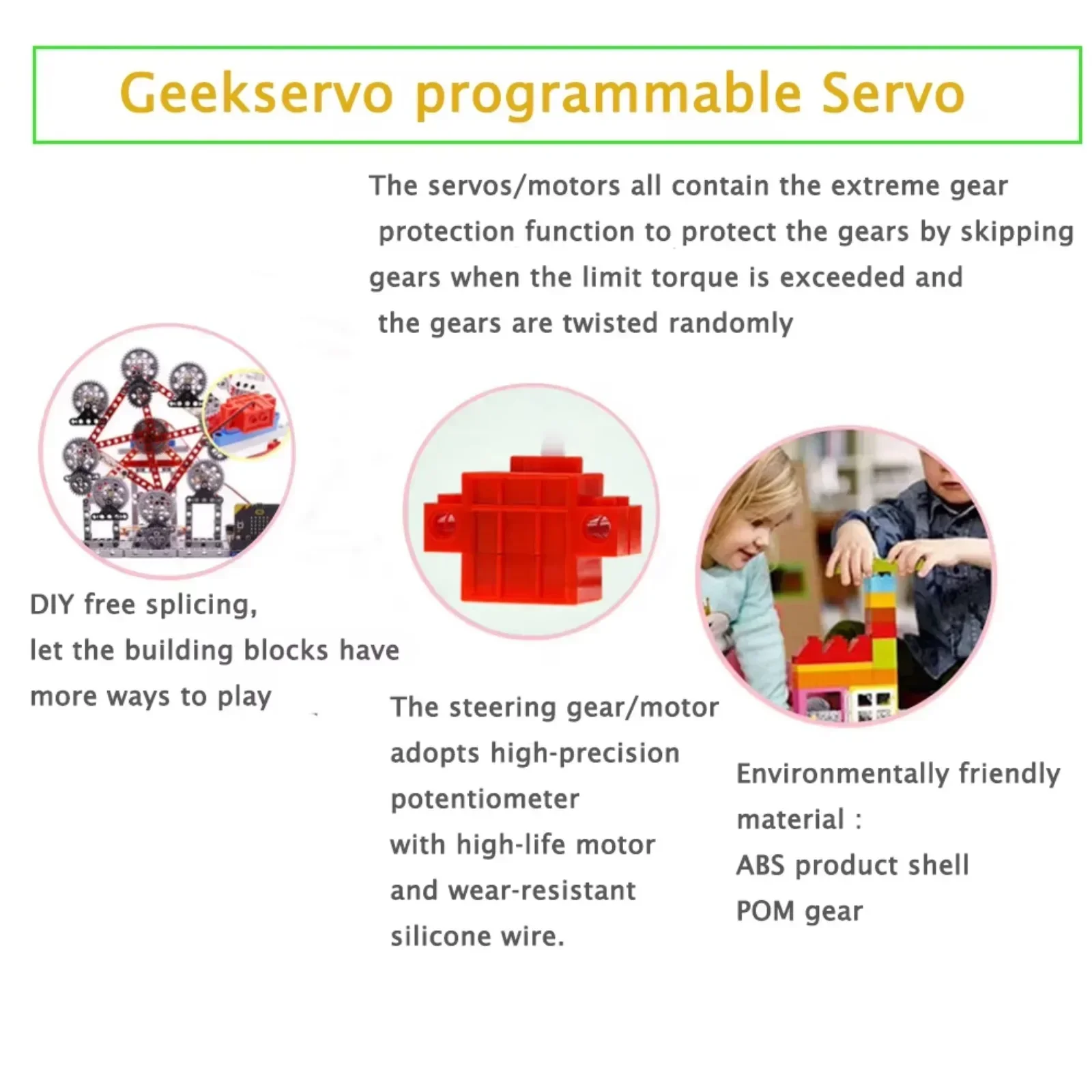 Фото Программируемый красный мотор Geekservo 360° с колесами на перекрестной оси для набора для робототехники Micro:bit Robotbit STEM Education DIY №1