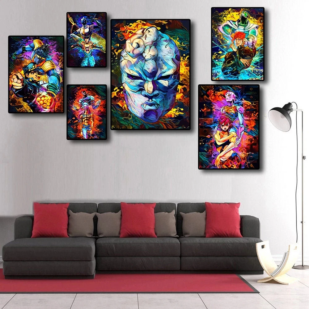 

Canvas Paintings Wall Art HD Prints Jojo Bizarre Adventure Posters Home Decor Modular Manga Figure Pictures For Bedroom No Frame