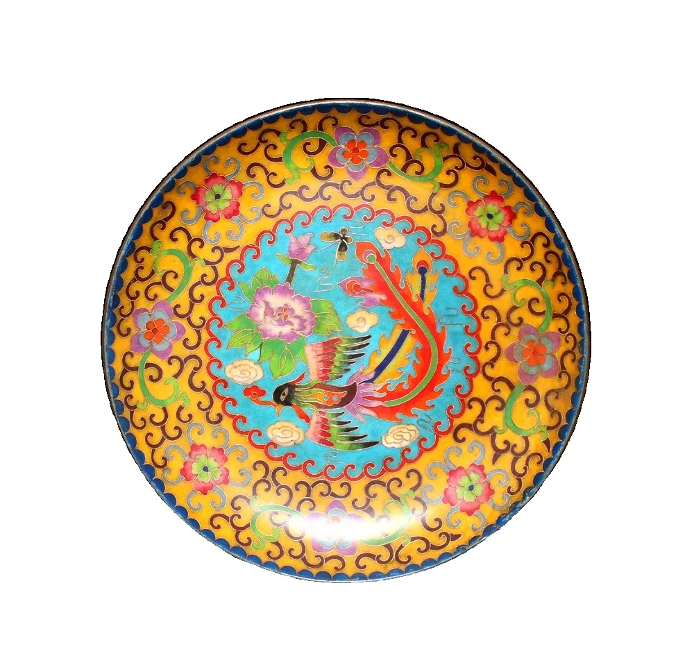 

MOZART Pure Copper Cloisonne Plate Style 8520 Chinese Traditional Style Antiques Fine Art Gifts Crafts