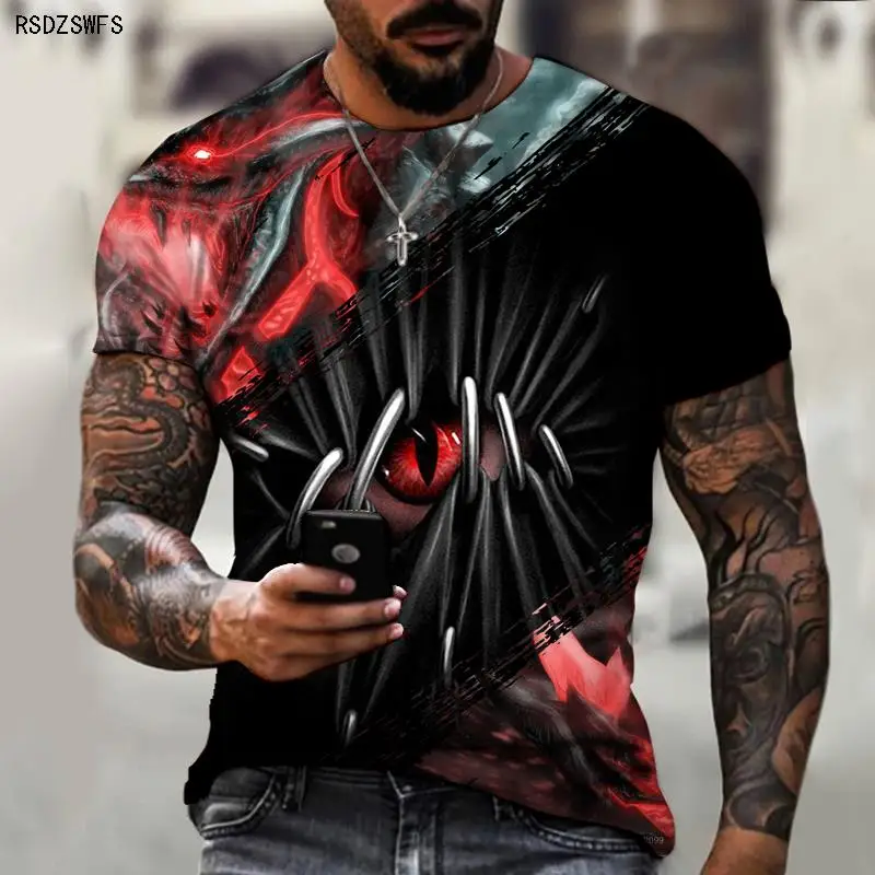 

Horror Series Devil Eyes 3D Printed T-shirt Street Fashion Trend Top Comfortable Loose Casual Wear Summer New Short Sleeve