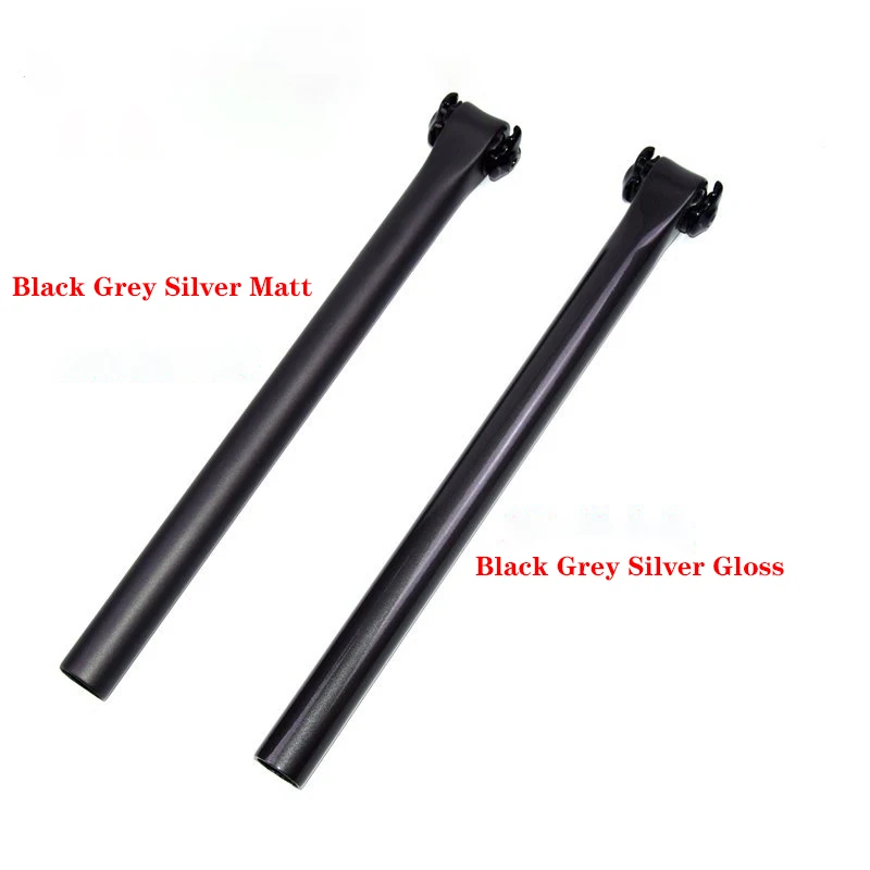 

New Gray Silver 0mm Offset Mountain Bike Matt UD Full Carbon Fibre Bicycle Seatpost MTB Parts for 7x9mm Rails Saddle Free ship