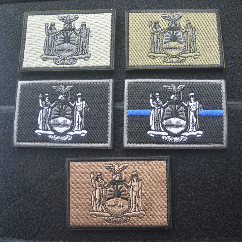 

Вышитая ткань с американским флагом штата Нью-Йорка, Женский значок, индивидуальная декоративная наклейка на одежду