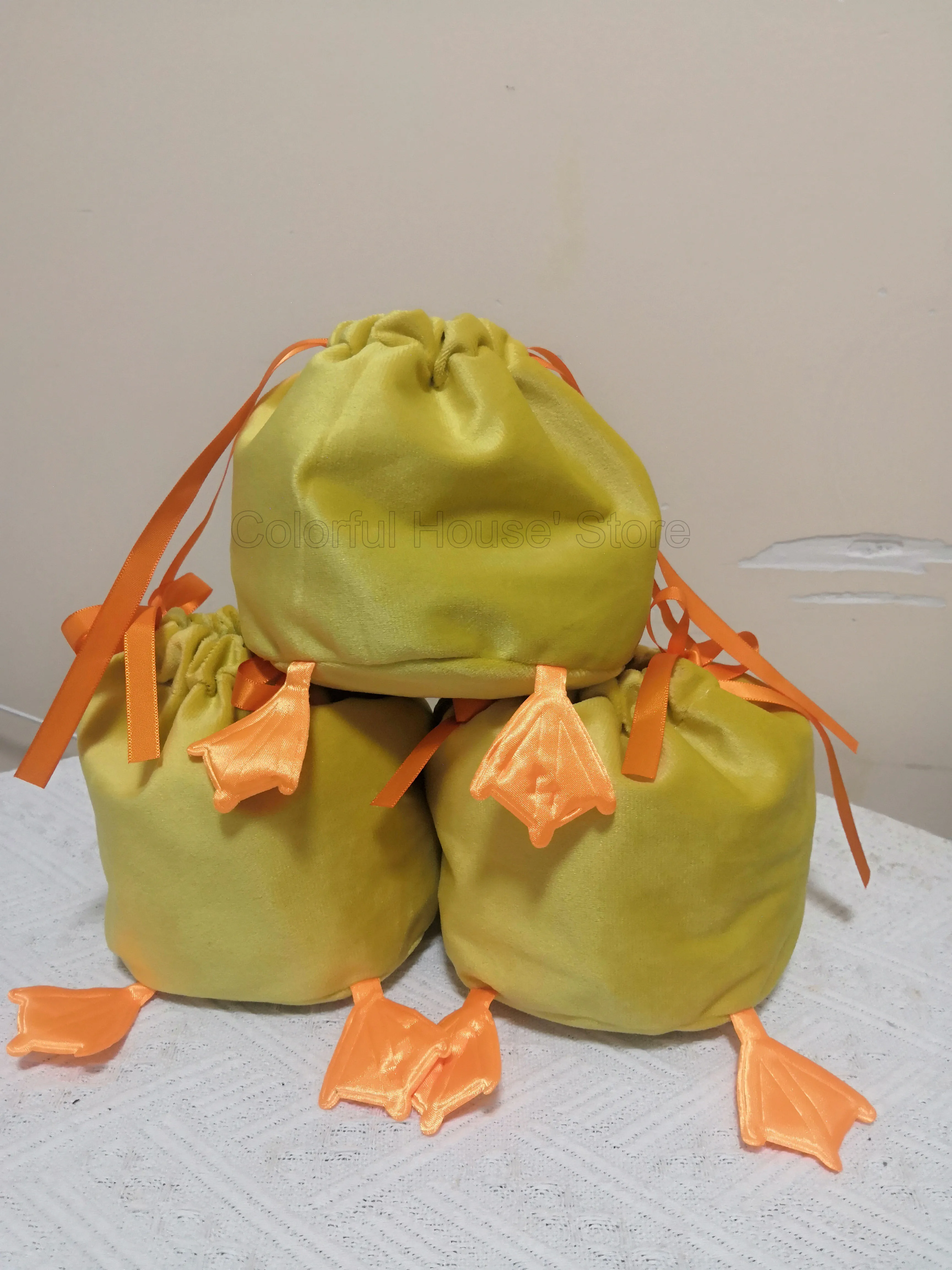 10 шт. бархатные мешочки для конфет с рисунком оранжевого кролика