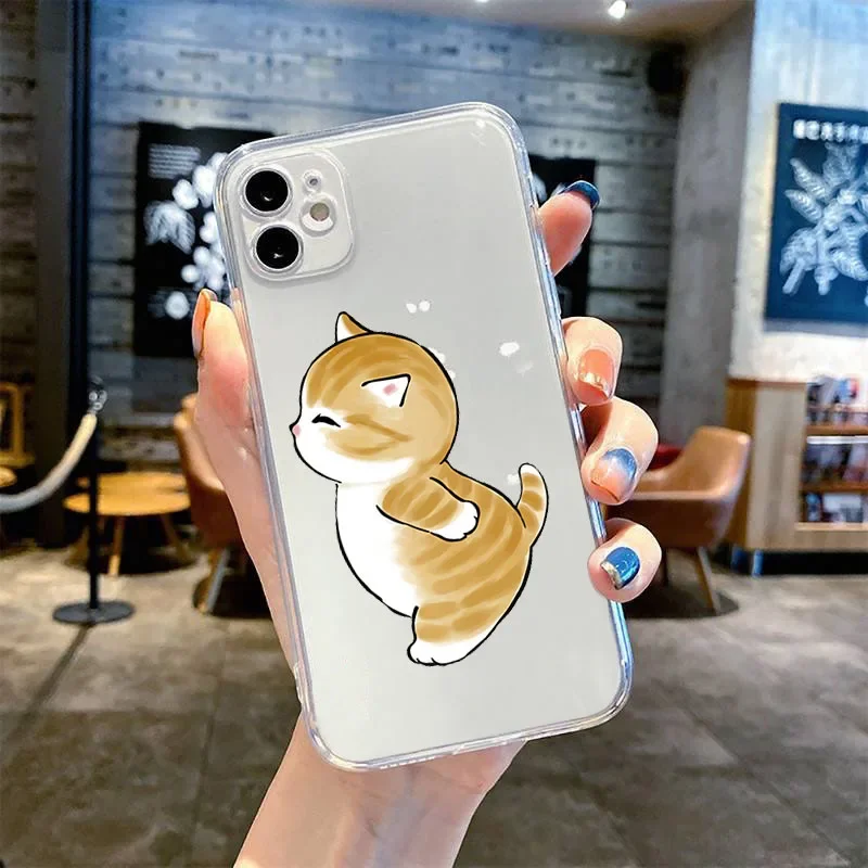 Чехол для телефона с забавными мультяшными кошками и любовниками iPhone 15 14 13 12 11 Pro