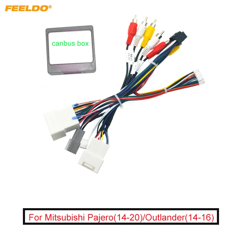 Автомобильный 16-контактный стерео адаптер проводки FEELDO с Canbus для Mitsubishi