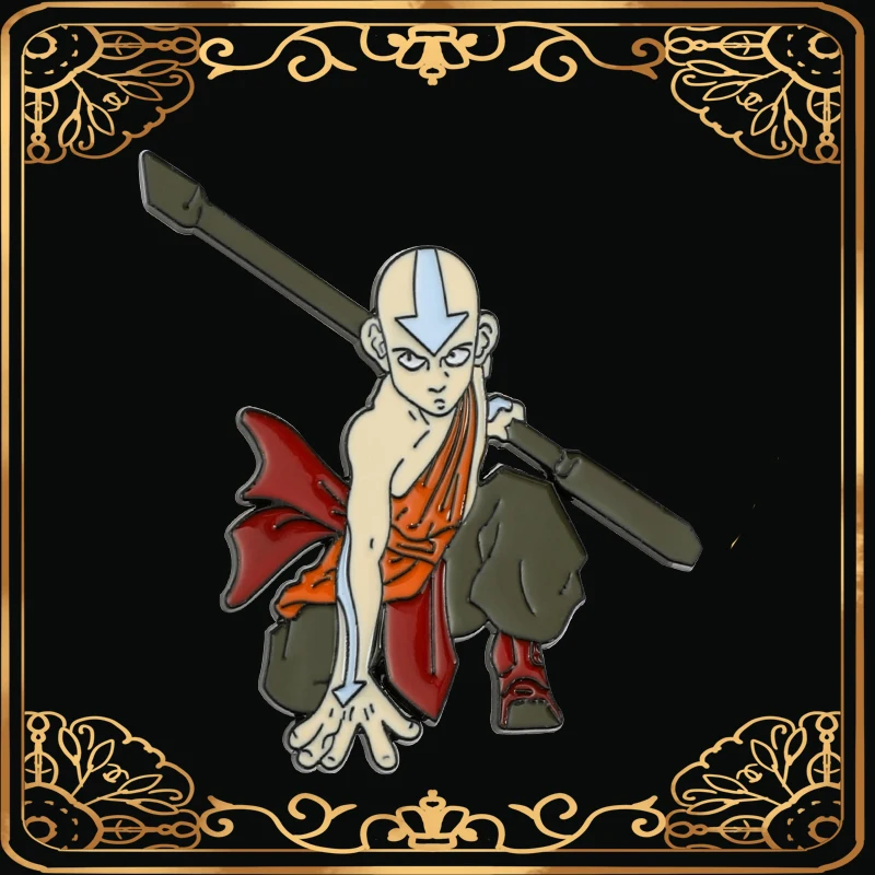 

Anime Protagonist Avatar Aang Brooch Backpack Lapel Jacket Brooch Men and Women Fashion Accessories Gifts For Friends