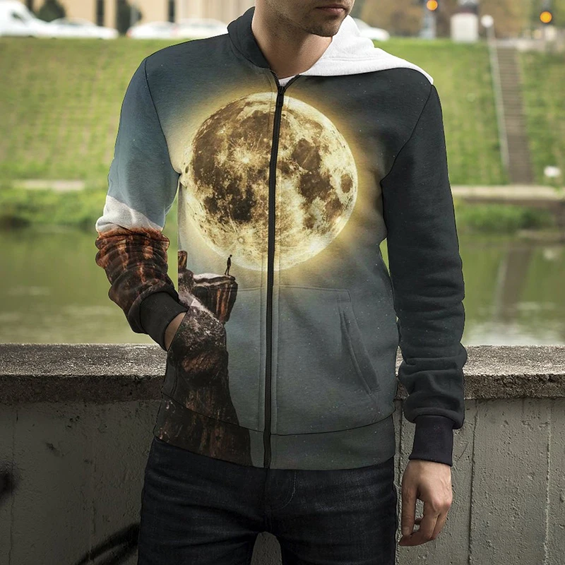 

Толстовка унисекс на молнии, с длинным рукавом и 3D-принтом