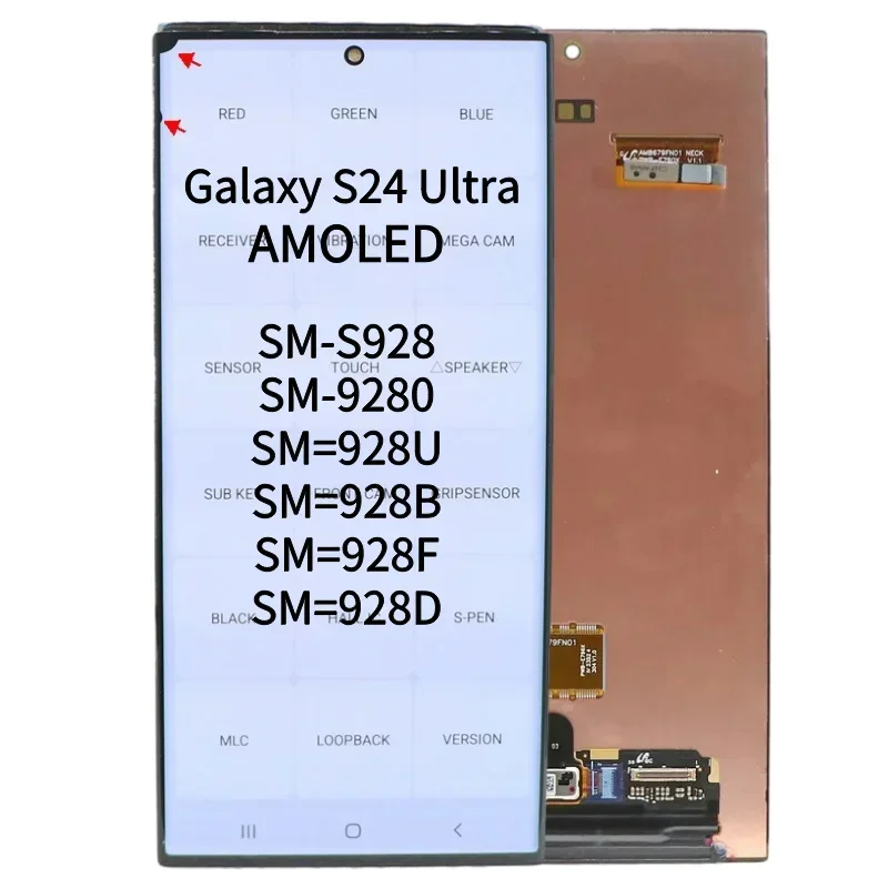 Фото AMOLED S24Ultra ЖК-экран для Samsung Galaxy S24 Ultra Lcd S928 S928B S928U S928F 5G Дисплей Сенсорный дигитайзер в сборе №2